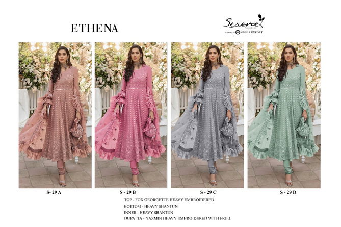 Serene Ethena S 29 Fancy Festive Wear Heavy Work Georgette Pakistani Salwar Kameez Collection